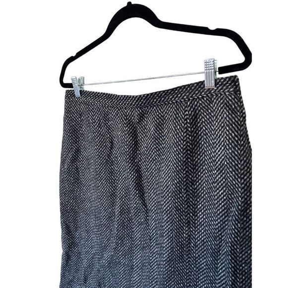 St. Michael Brown Black 100% Wool Pleated Midi Skirt Size 14/16 XL - Picture 4 of 16